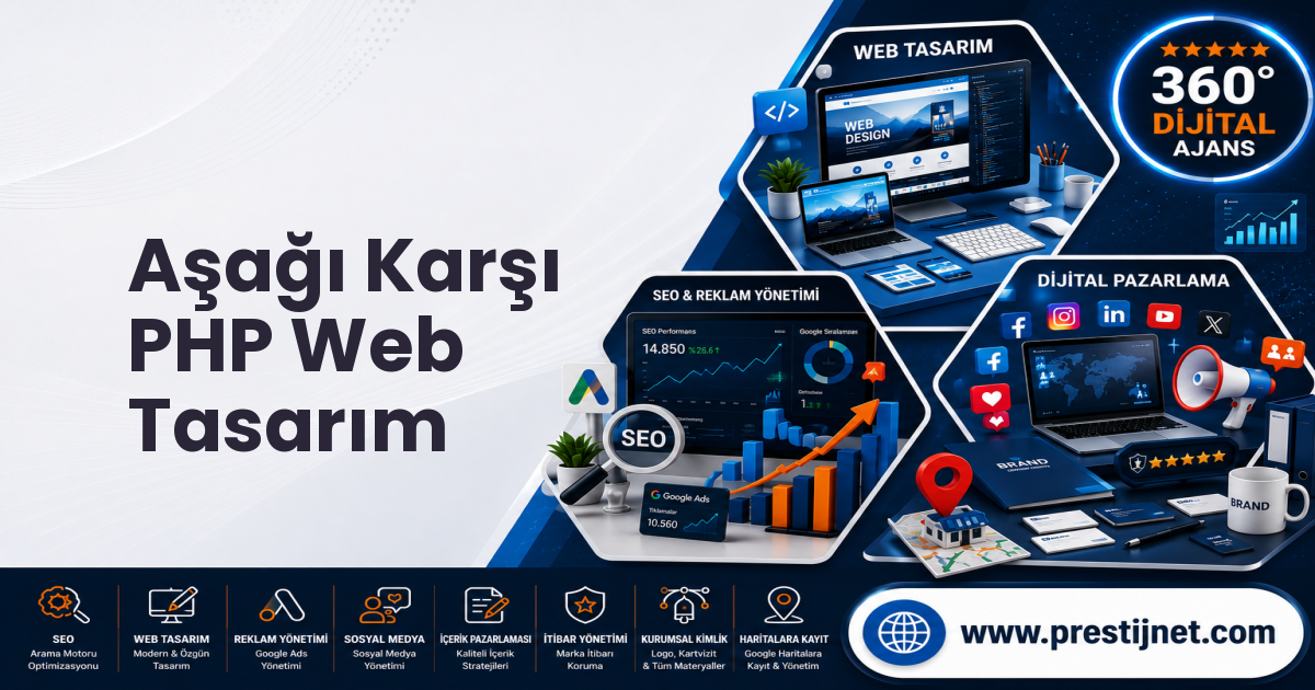 Aşağı Karşı PHP Web Tasarım