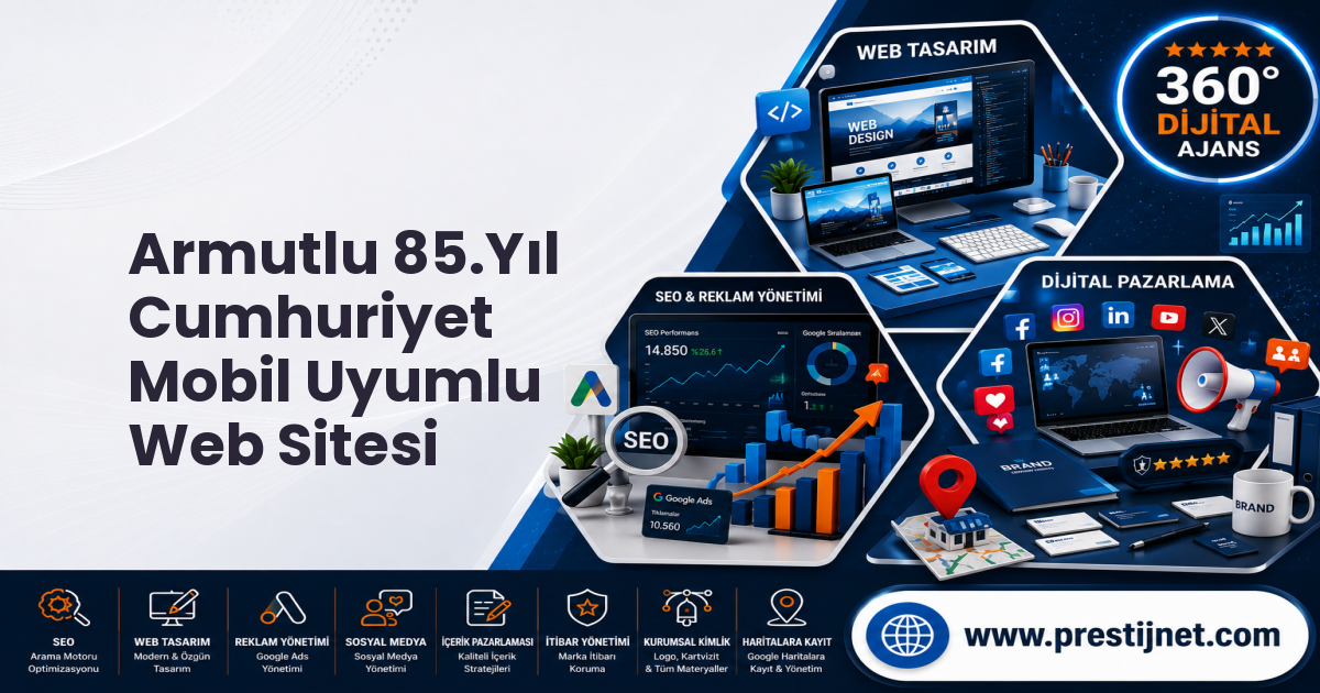 Armutlu 85.Yıl Cumhuriyet Mobil Uyumlu Web Sitesi