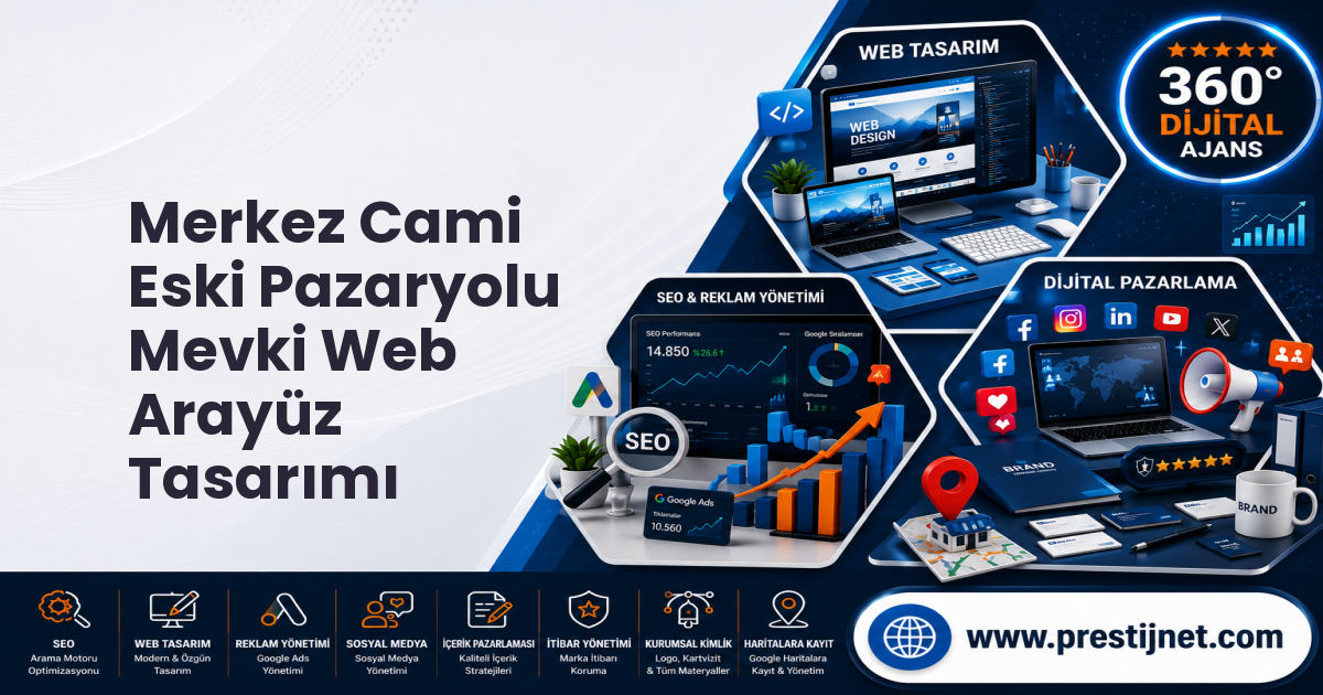 Merkez Cami Eski Pazaryolu Mevki Web Arayüz Tasarımı